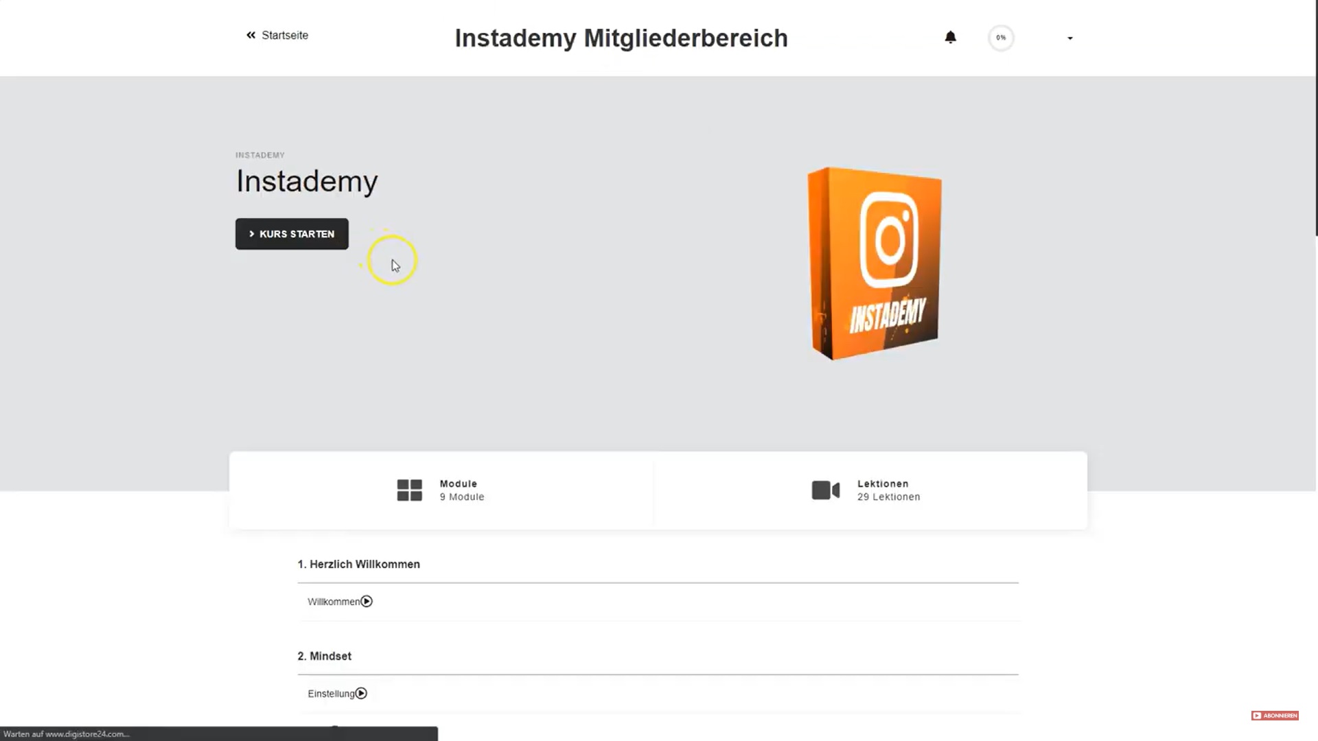 Instademy Kurs Inhalte
