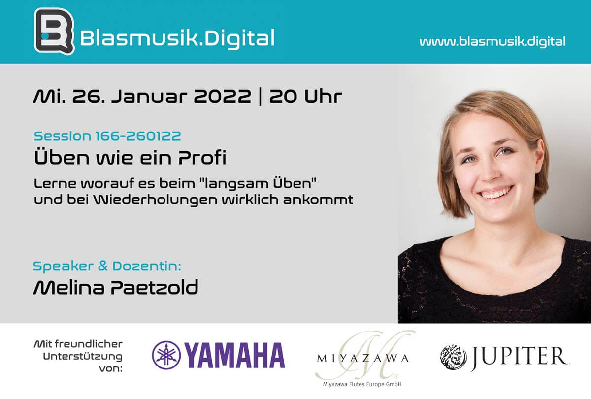 Blasmusik Digital mit Melina Paetzold am 26.01.2022 tickets kaufen