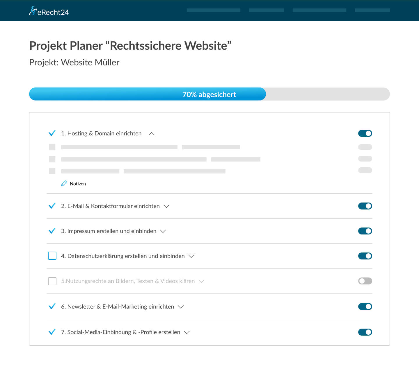 eRecht24 Premium Erfahrungen 4 erecht24-projekt-planer-test