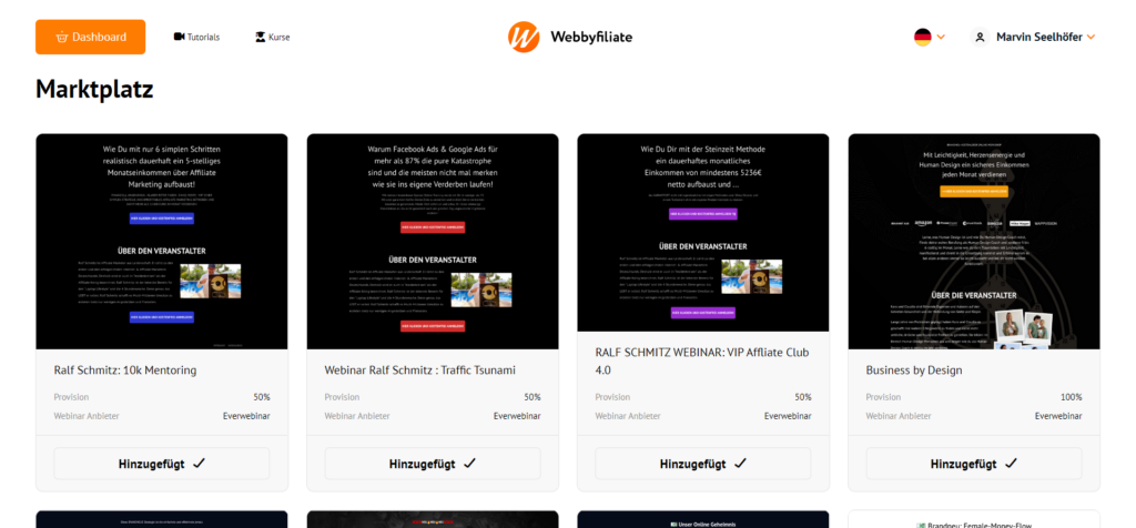 webbyfiliate-dashboard-test-erfahrungen