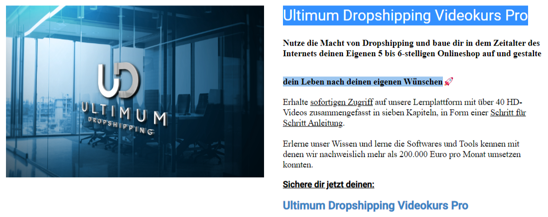 Ultimum Dropshipping Videokurs Pro Erfahrungen 2 Ultimum Dropshipping Videokurs Pro test