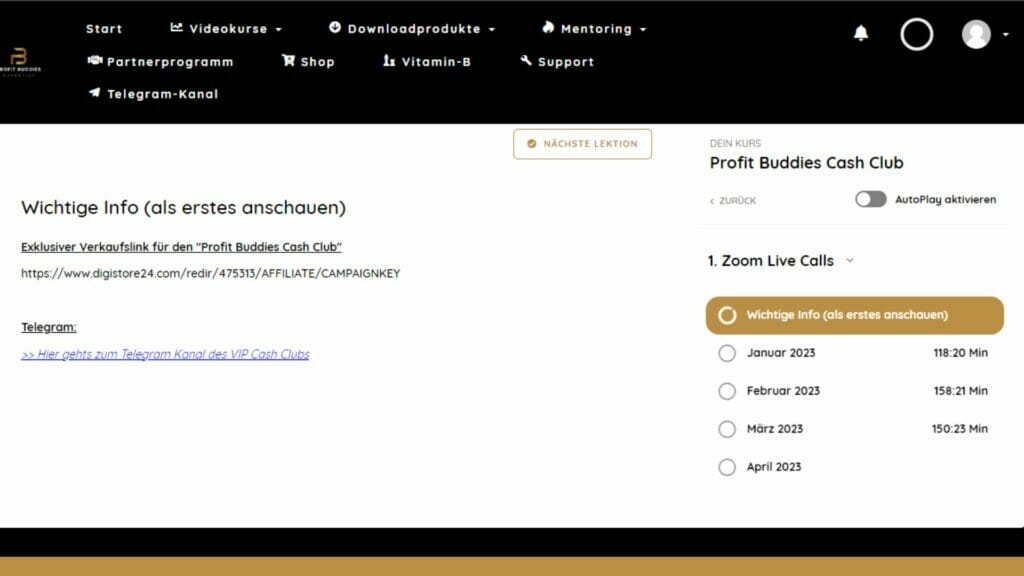 profit-buddies-cash-club-dashboard-testbericht