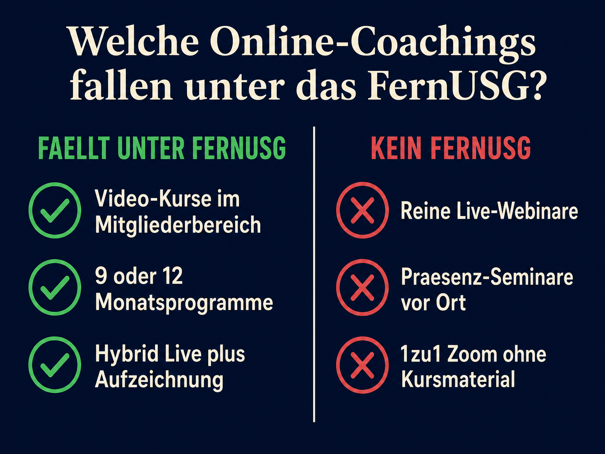 online coaching geld zurück fernusg 4 Welche Online-Coachings fallen unter das FernUSG? Vergleich asynchron vs. synchron