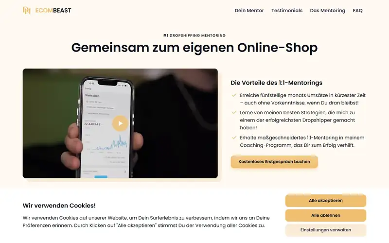 Ecombeast Mini Kurs – Kursübersicht im Mitgliederbereich