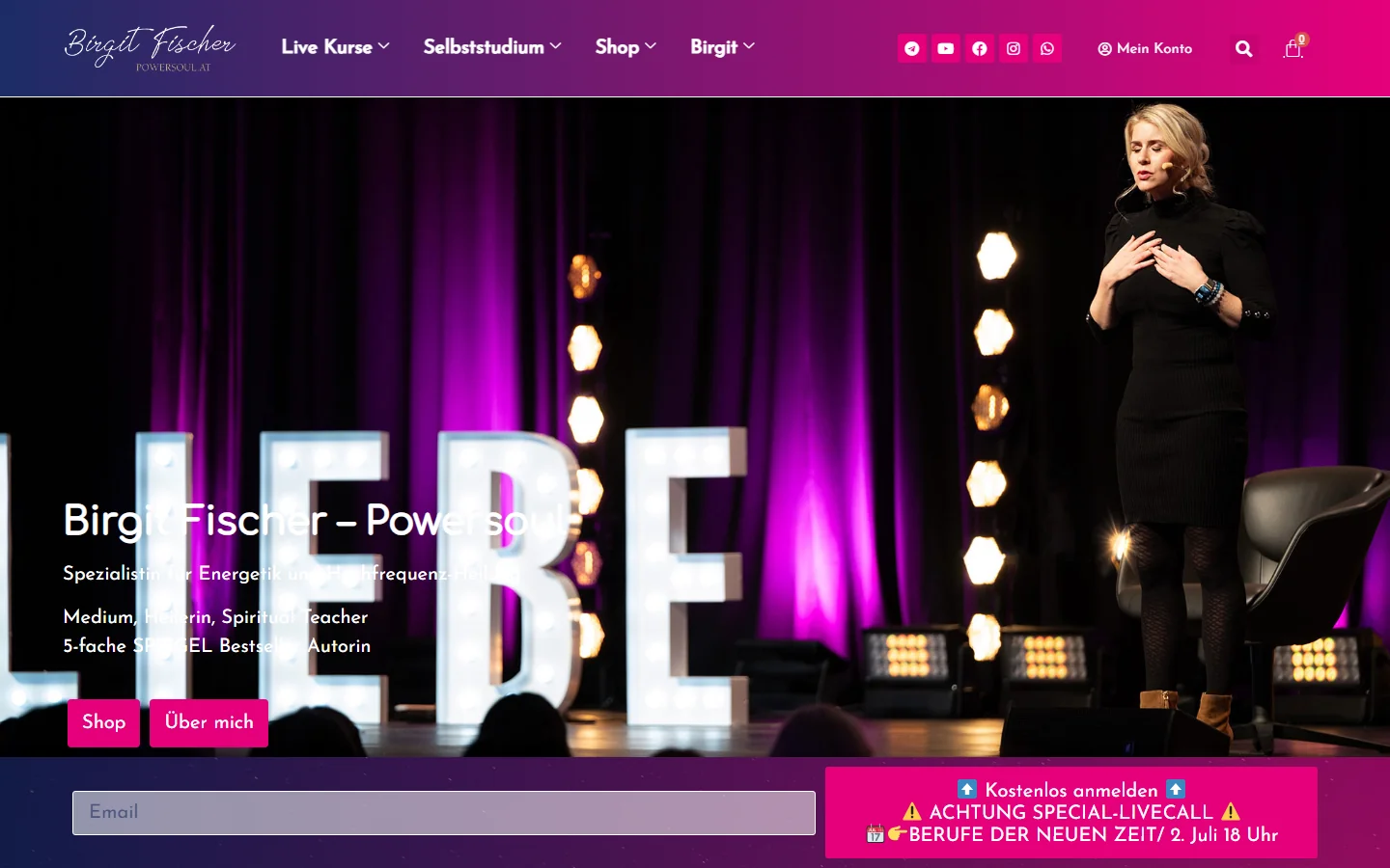 Starseeds Erfahrungen 2 Birgit Fischer Powersoul Website Screenshot 2026