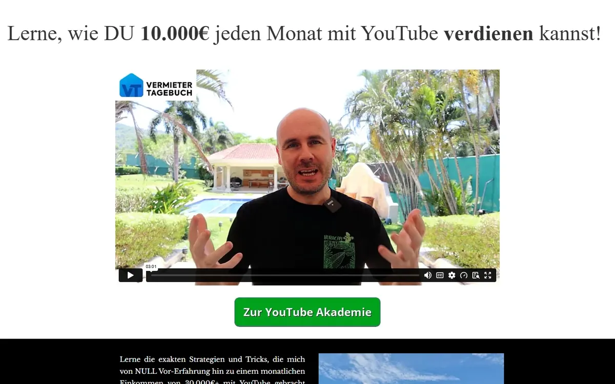 YouTube Akademie Erfahrungen 4 Alexander Raue YouTube Akademie – Kursseite mit Preis und Inhalten (397 Euro)