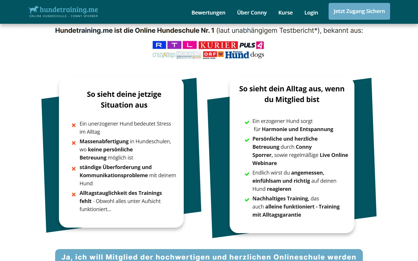 hundetraining.me Kursangebot von Conny Sporrer Conny Sporrer hundetraining.me Kursangebot – Desktop Screenshot 2026