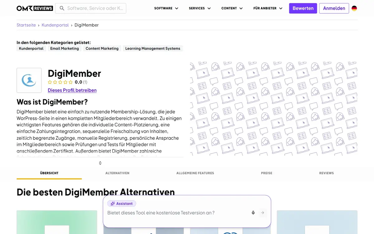 DigiMember Nutzerbewertungen auf OMR Reviews 2026 – echte Erfahrungen von Kunden