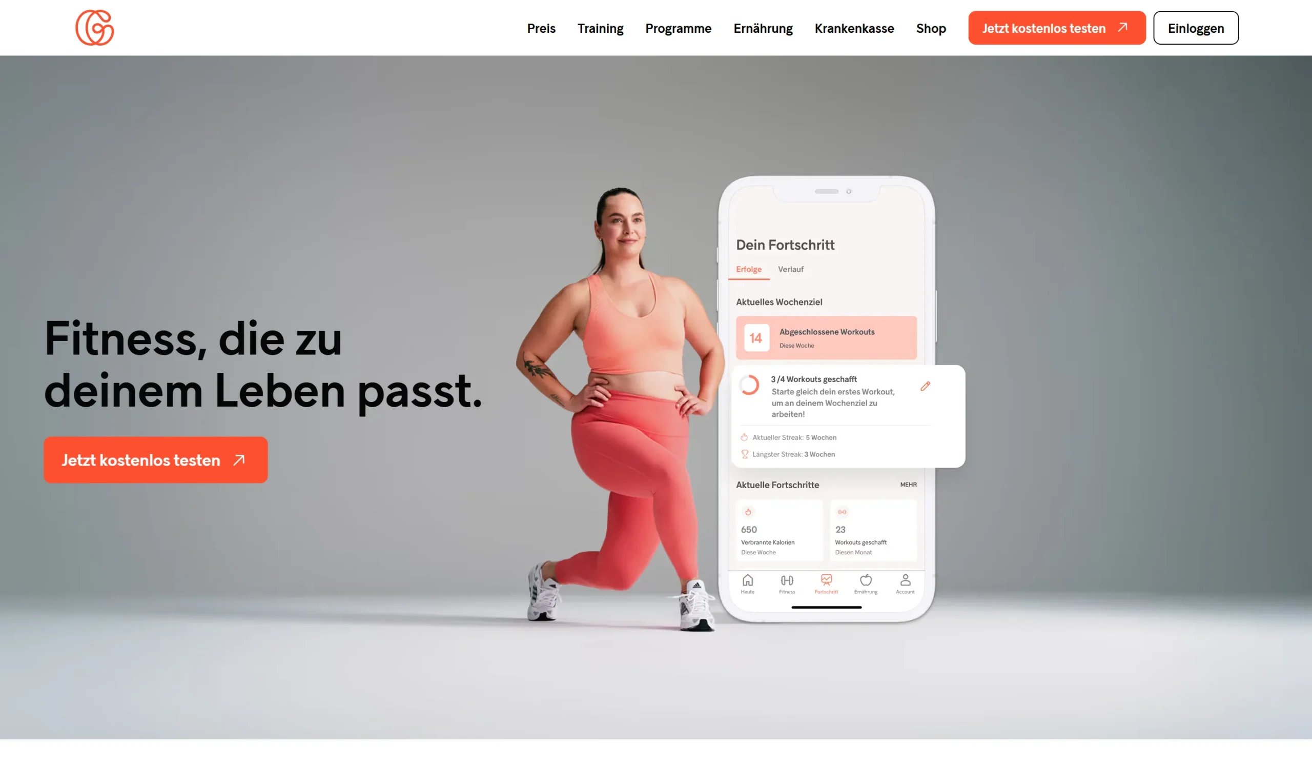 Gymondo Startseite – Fitness die zu deinem Leben passt